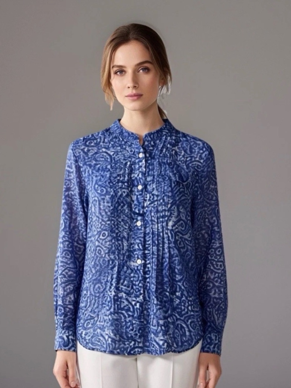 Ralph Lauren Blue Abstract Blouse
